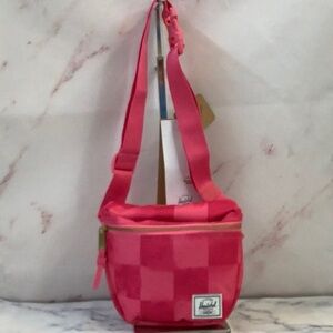 NWT Herschel Pink Checkered Hip Pack Bag
